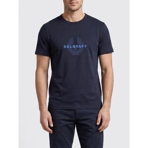 Belstaff Men Surface Crew Neck T-Shirt With Logo Belstaff